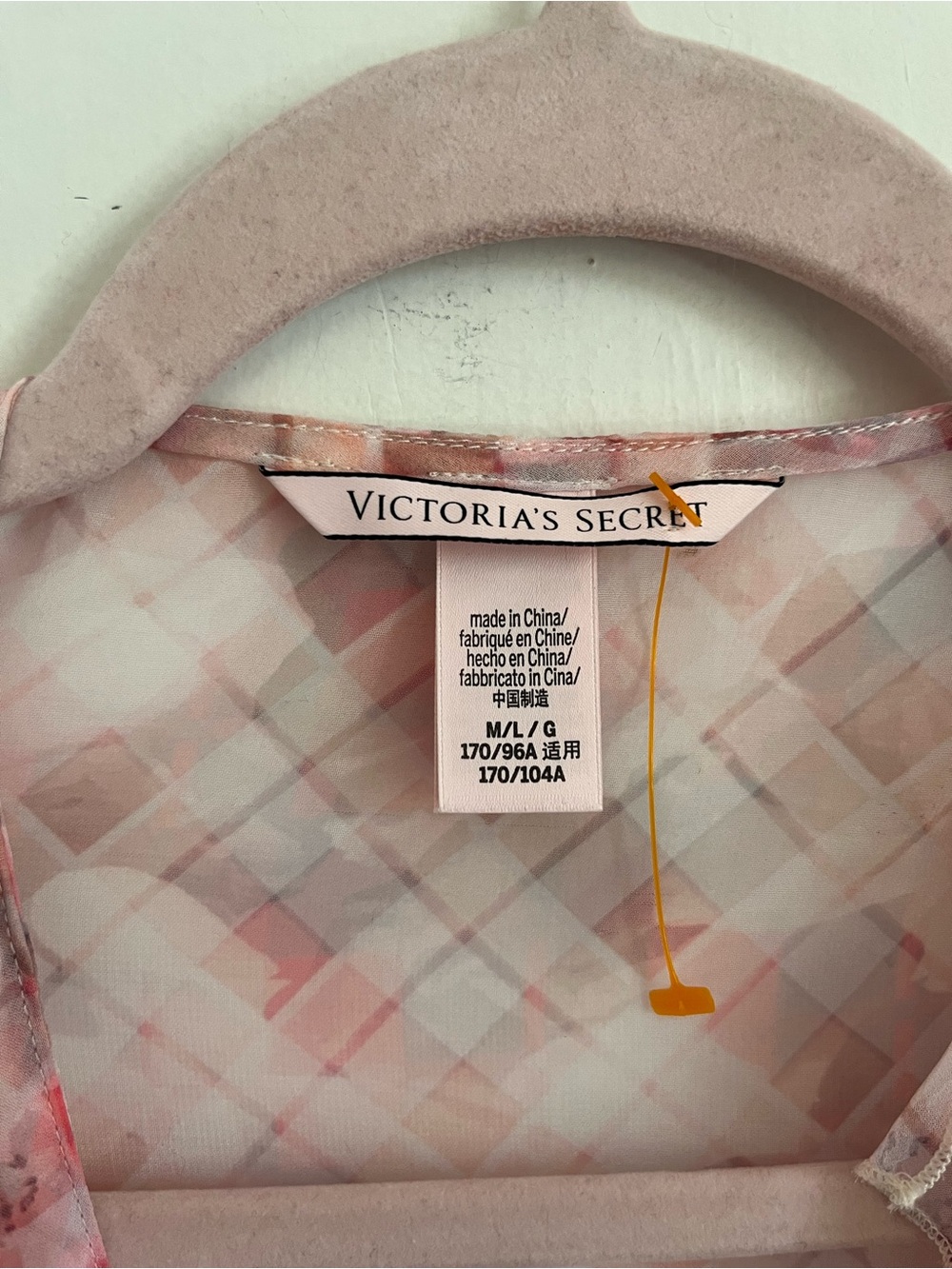 Victoria's Secret Pink Plaid Ruffle Sheer Robe - Picture 2 of 4